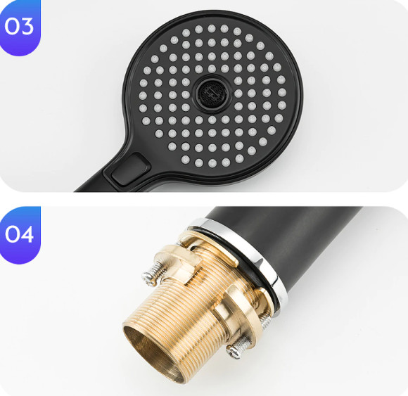 Смеситель на борт ванны Gappo G03-6 G1103-6 Черный матовый Хром