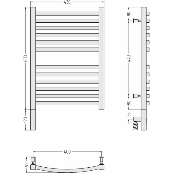 Электрический полотенцесушитель Сунержа Аркус 3.0 600x400 L 00-5704-6040 Хром Электрический полотенцесушитель Сунержа Аркус 3.0 600x400 L 00-5704-6040 Хром