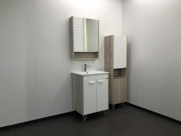 Шкаф пенал Comforty Клеон 40 00-00003947 Белый Дуб дымчатый