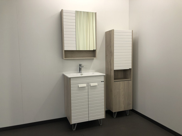 Шкаф пенал Comforty Клеон 40 00-00003947 Белый Дуб дымчатый