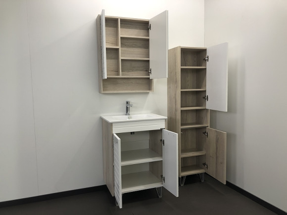 Шкаф пенал Comforty Клеон 40 00-00003947 Белый Дуб дымчатый