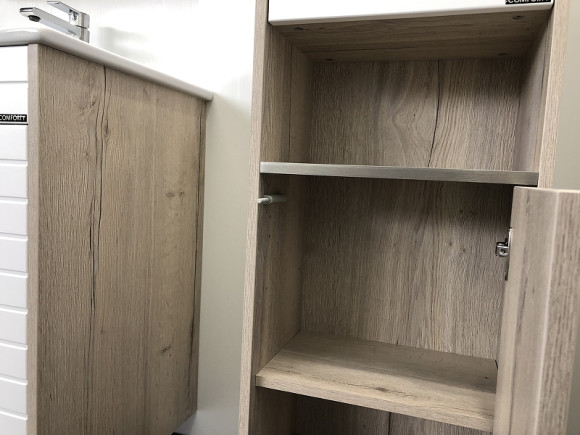 Шкаф пенал Comforty Клеон 40 00-00003947 Белый Дуб дымчатый