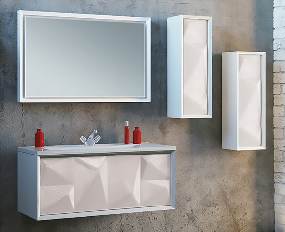 Шкаф пенал Marka One Romb 30П R У71344 подвесной White