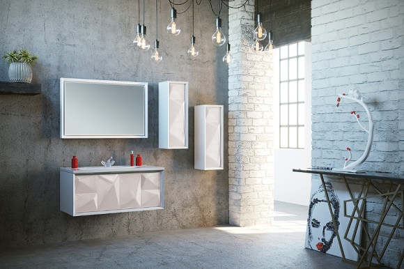 Шкаф пенал Marka One Romb 30П R У71344 подвесной White