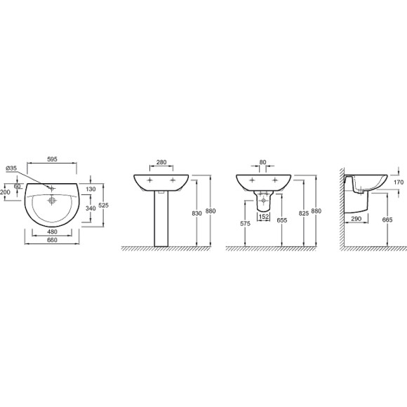 Раковина Jacob Delafon Patio 66 E1998G-00 Белая Раковина Jacob Delafon Patio 66 E1998G-00 Белая