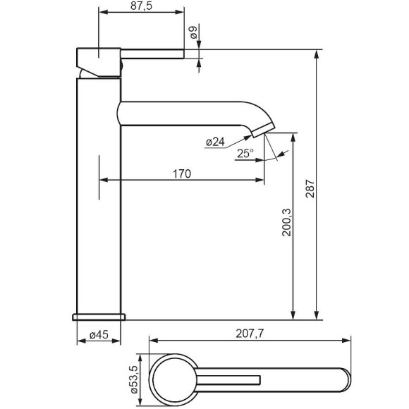 Смеситель для раковины Damixa Scandinavian Pure 360250000 Хром