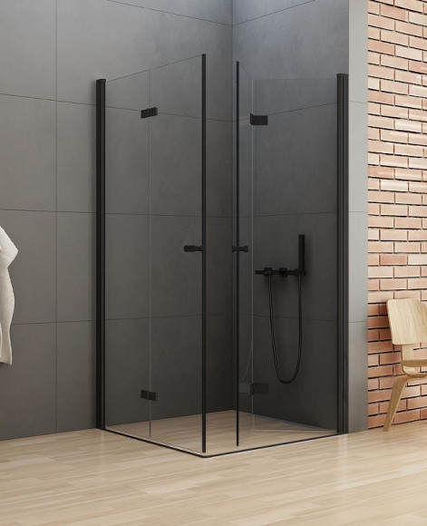 Душевой уголок New Trendy New Soleo Black 80х70 D-0234A/D-0237A профиль Черный стекло прозрачное Душевой уголок New Trendy New Soleo Black 80х70 D-0234A/D-0237A профиль Черный стекло прозрачное