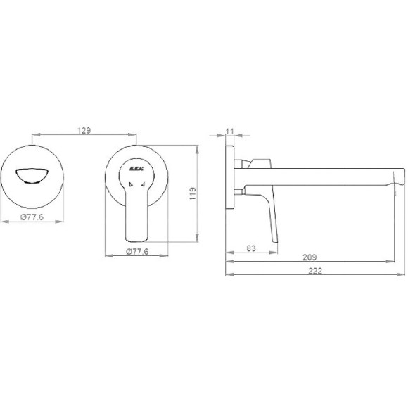 Смеситель для раковины E.C.A. Luna 102167606EX-YY Хром Смеситель для раковины E.C.A. Luna 102167606EX-YY Хром