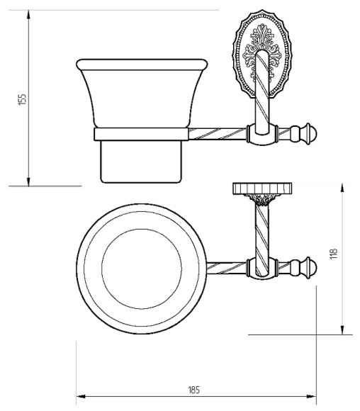 Стакан для зубных щеток Migliore Edera 16952 Золото