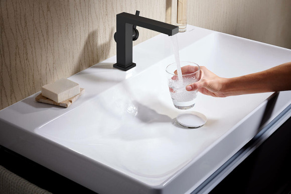 Смеситель для раковины Hansgrohe Tecturis E 73020670 Черный матовый