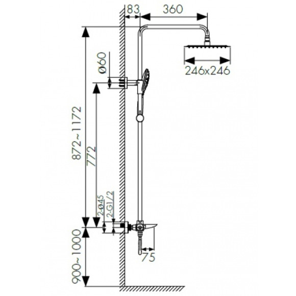 Душевая система Kaiser Cezar 05282 с термостатом Хром Душевая система Kaiser Cezar 05282 с термостатом Хром