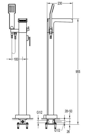 Смеситель для ванны Omnires Cascade CA4033CR Хром Смеситель для ванны Omnires Cascade CA4033CR Хром