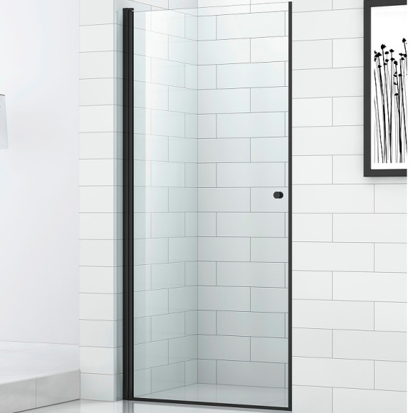 Душевая дверь Cezares Eco 70 ECO-O-B-1-70-C-NERO профиль Черный матовый стекло прозрачное