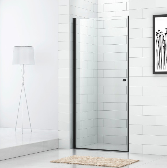 Душевая дверь Cezares Eco 70 ECO-O-B-1-70-C-NERO профиль Черный матовый стекло прозрачное