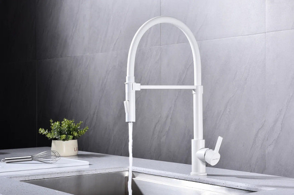 Смеситель для кухни Paulmark Halt Ha214021-431 Белый матовый