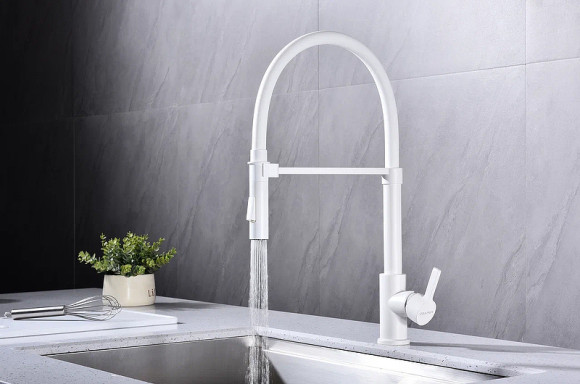 Смеситель для кухни Paulmark Halt Ha214021-431 Белый матовый