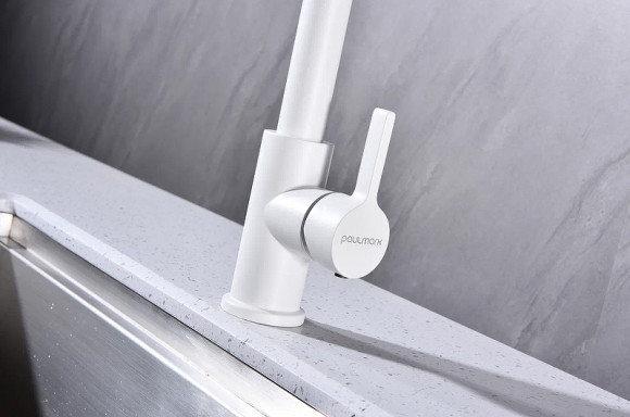 Смеситель для кухни Paulmark Halt Ha214021-431 Белый матовый