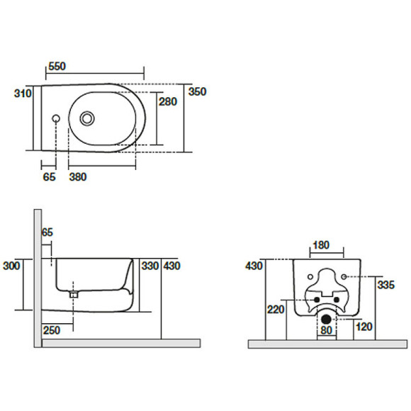 Биде Kerasan Nolita 532501 подвесное Белое Биде Kerasan Nolita 532501 подвесное Белое