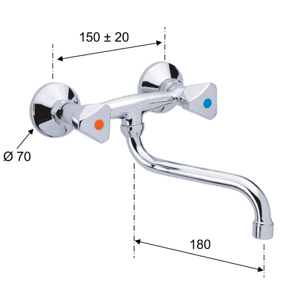 Смеситель для кухни Remer Y-YG 41YG Хром Смеситель для кухни Remer Y-YG 41YG Хром