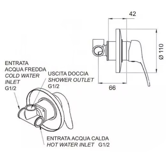 Смеситель для душа Remer Musa M30 Хром