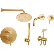 Комплект смесителей Paffoni Light KITZLIG015HGSP006 Золото медовое брашированное