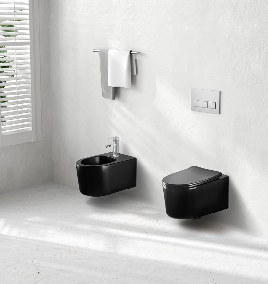 Унитаз Aquatek Мия AQ2004-MB подвесной Черный матовый с сиденьем Микролифт Унитаз Aquatek Мия AQ2004-MB подвесной Черный матовый с сиденьем Микролифт