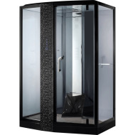 Душевая кабина Orans 150x100 L 89102lb с баней профиль Черный задние стенки Черные