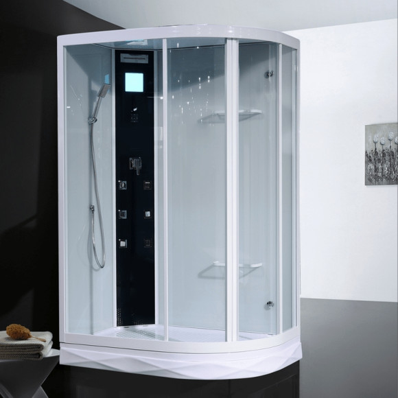 Душевая кабина Orans 130x90 L 86155al с гидромассажем профиль Белый задние стенки Белые Душевая кабина Orans 130x90 L 86155al с гидромассажем профиль Белый задние стенки Белые