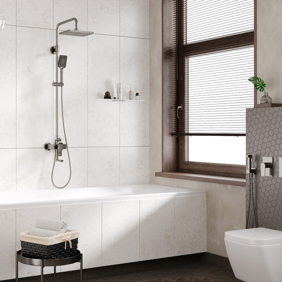 Душевая система WasserKRAFT Wiese A18401 Оружейная сталь Душевая система WasserKRAFT Wiese A18401 Оружейная сталь