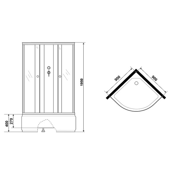 Душевая кабина Niagara Eco 90x90 NG-7508-14BK без гидромассажа