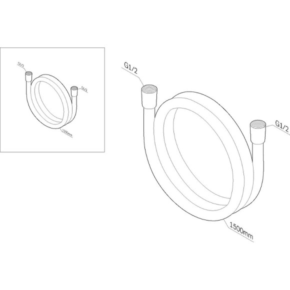 Душевой шланг AM.PM 150 F0415100 Хром