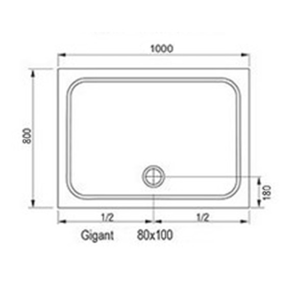 Акриловый поддон для душа Ravak Gigant 100x80 LA XA01A401210 Белый Акриловый поддон для душа Ravak Gigant 100x80 LA XA01A401210 Белый