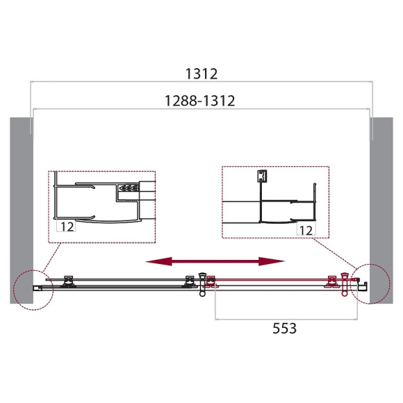 Душевая дверь BelBagno Uno 130 UNO-195-BF-1-130-CH-CR профиль Хром стекло шиншилла Душевая дверь BelBagno Uno 130 UNO-195-BF-1-130-CH-CR профиль Хром стекло шиншилла