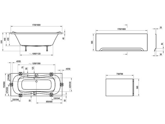 Акриловая ванна Ravak Campanula II 180x80 CB21000000 без гидромассажа Акриловая ванна Ravak Campanula II 180x80 CB21000000 без гидромассажа