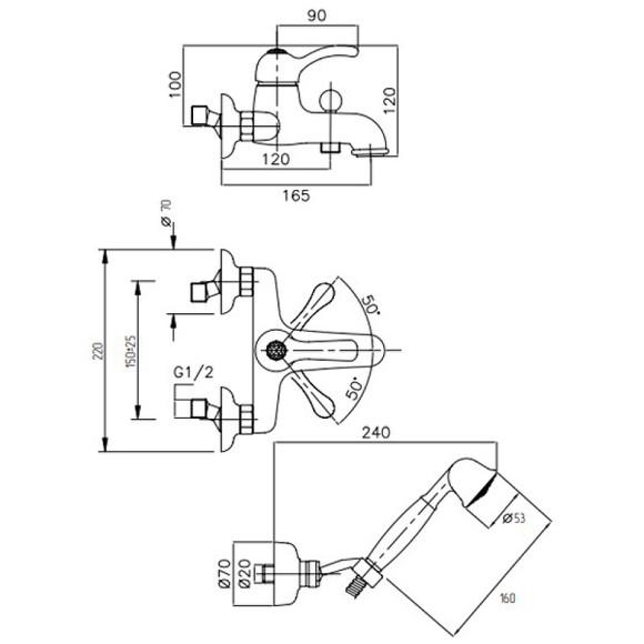 Смеситель для ванны Migliore Lem Swarovski 18890 Золото