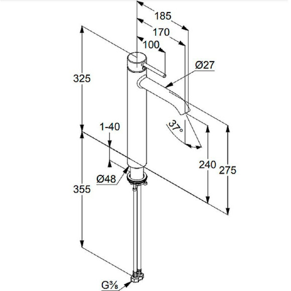 Смеситель для раковины Kludi Bozz 38286N076 Золото брашированное Смеситель для раковины Kludi Bozz 38286N076 Золото брашированное