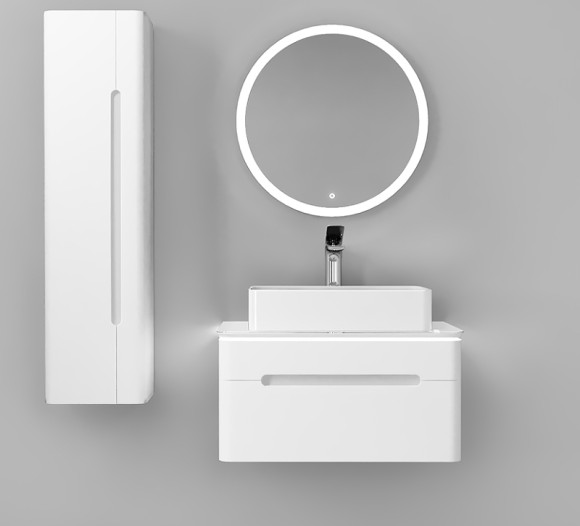 Тумба под раковину Jorno Shine 75 Shi.01.75/P/W подвесная Белая