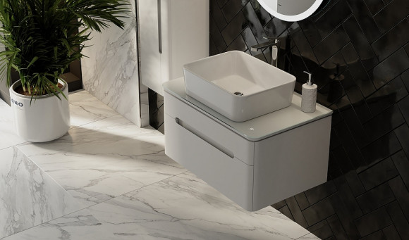 Тумба под раковину Jorno Shine 75 Shi.01.75/P/W подвесная Белая