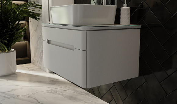 Тумба под раковину Jorno Shine 75 Shi.01.75/P/W подвесная Белая