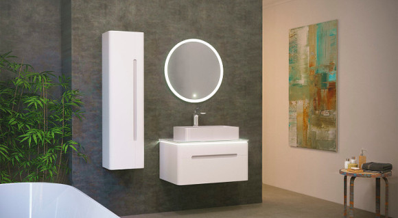 Тумба под раковину Jorno Shine 75 Shi.01.75/P/W подвесная Белая