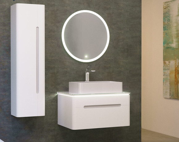 Тумба под раковину Jorno Shine 75 Shi.01.75/P/W подвесная Белая