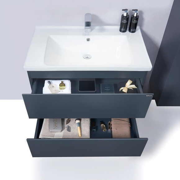 Тумба с раковиной Orans BC-4023-600 4023600З Матовый графитовый