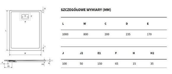 Душевой поддон из искусственного камня Excellent Lavano 100x80 BREX.1103.100.080.BLN Черный