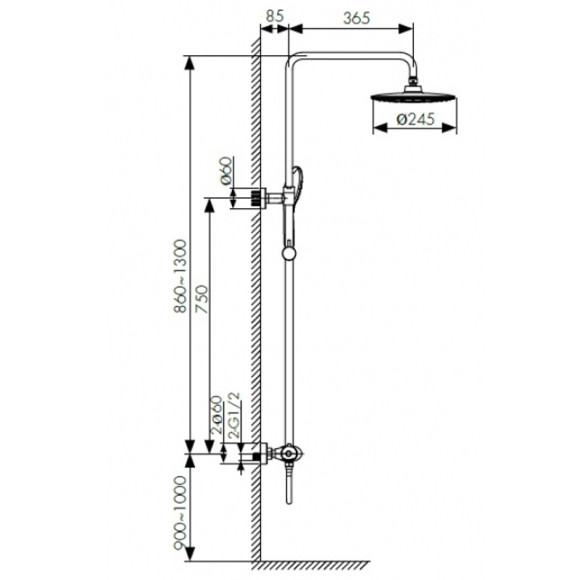 Душевая система Kaiser Plane 07177 с термостатом Хром Душевая система Kaiser Plane 07177 с термостатом Хром