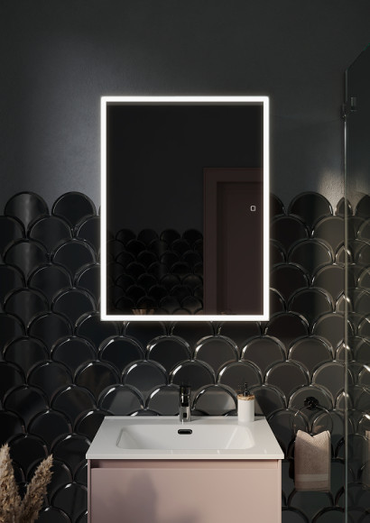 Зеркальный шкаф Sancos Cube 60 CU600 с подсветкой Белый с сенсорным выключателем Зеркальный шкаф Sancos Cube 60 CU600 с подсветкой Белый с сенсорным выключателем