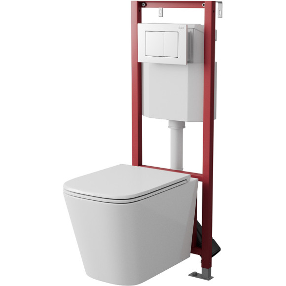 Инсталляция D&K DI8640116 для унитаза с Белой клавишей смыва Инсталляция D&K DI8640116 для унитаза с Белой клавишей смыва