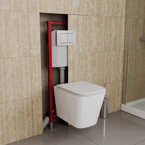 Инсталляция D&K DI8640116 для унитаза с Белой клавишей смыва Инсталляция D&K DI8640116 для унитаза с Белой клавишей смыва