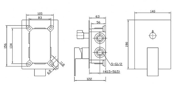 Смеситель для душа BelBagno Romano ROM-VDI-CRM Хром