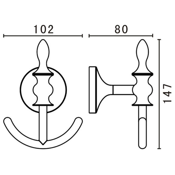 Двойной крючок Art&Max Bohemia AM-E-4286B-Br Бронза Двойной крючок Art&Max Bohemia AM-E-4286B-Br Бронза