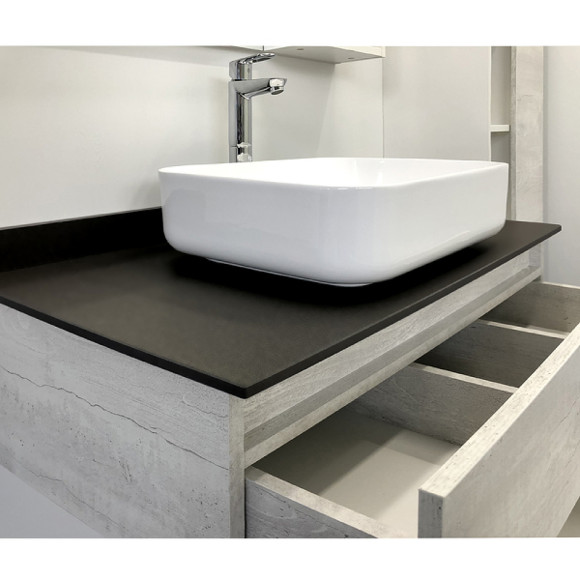 Тумба с раковиной Comforty Прага 90 00-00014424 подвесная Дуб белый Белая глянцевая Графит Тумба с раковиной Comforty Прага 90 00-00014424 подвесная Дуб белый Белая глянцевая Графит